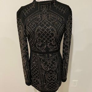 Bebe Black Full Rhinestone Dress